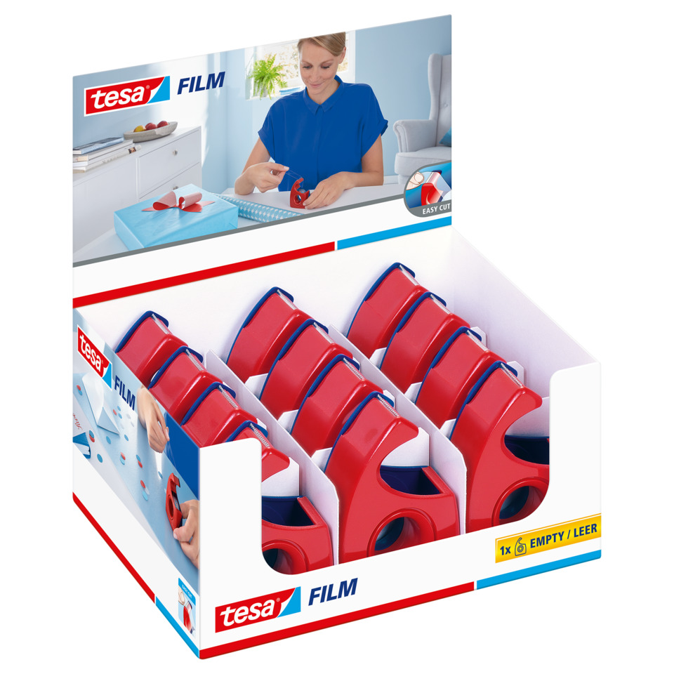 Tapeabroller, rote Abroller, Klebeband, Bürotape, Folienband
