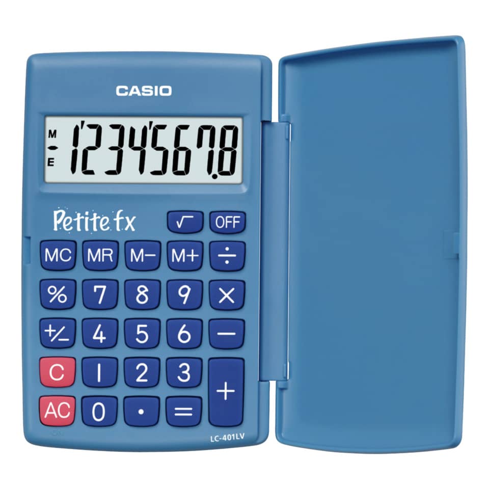 Taschenrechner, Casio, Mini-Rechner, Blau, Klapprechner