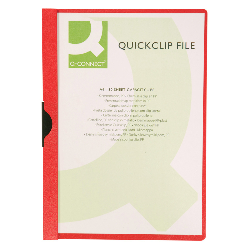 A4 Ordner, Clip-Datei, rote Rückenleiste, Kunststoff PP, A4 Präsentationsordner