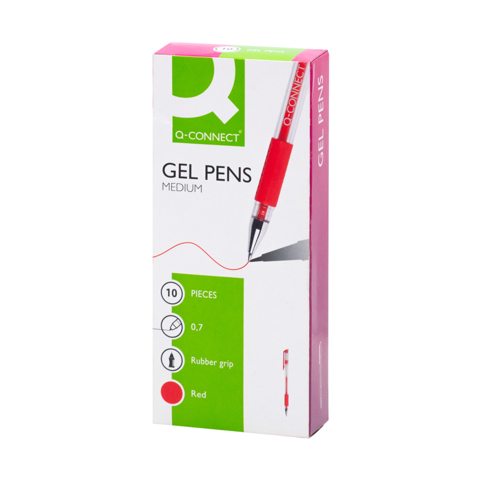 Gelstift, Gel Pens, Medium, 10 Stück, Red color