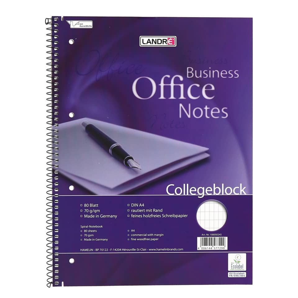 spiral notebook, geschäftsnotizen, DIN A4, Kreismuster, lila deckel