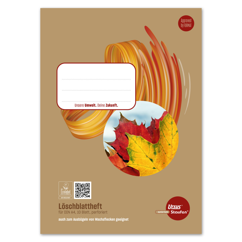 Lochblattleft, A4, perforiert, Herbstlaub, Ursus Staufen