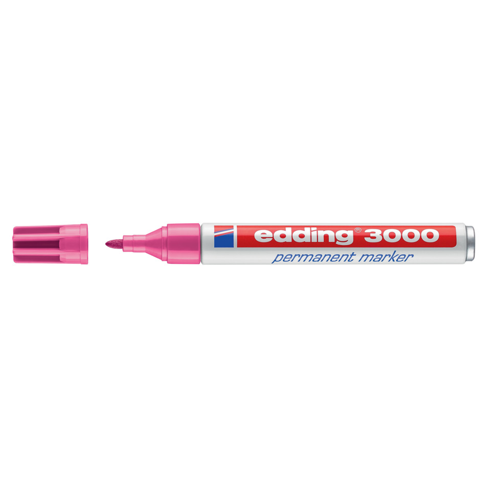 Permanentmarker, Marker, Pink, Chisel Tip, Edding 3000