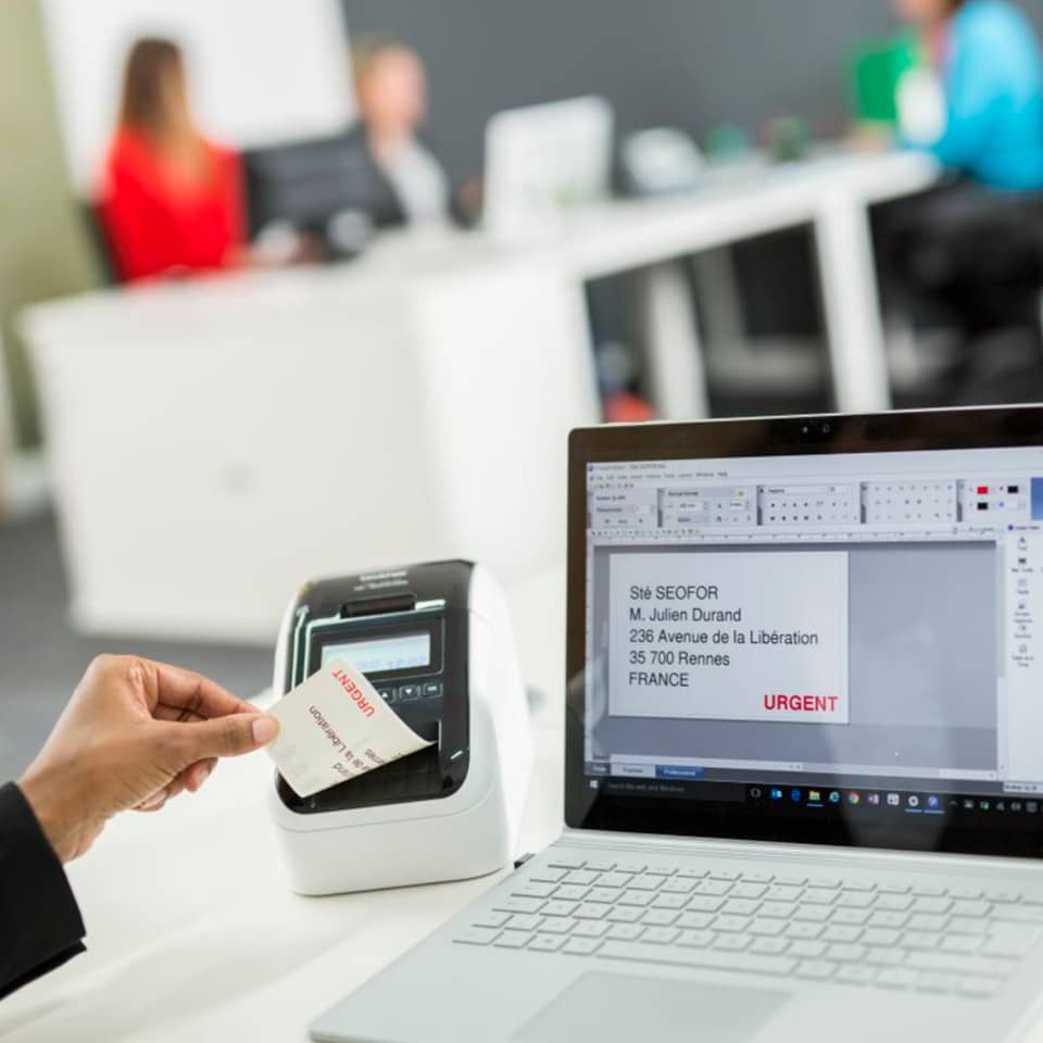 drucker, etikettendrucker, schwarz-weiss, kassensystem, laptop