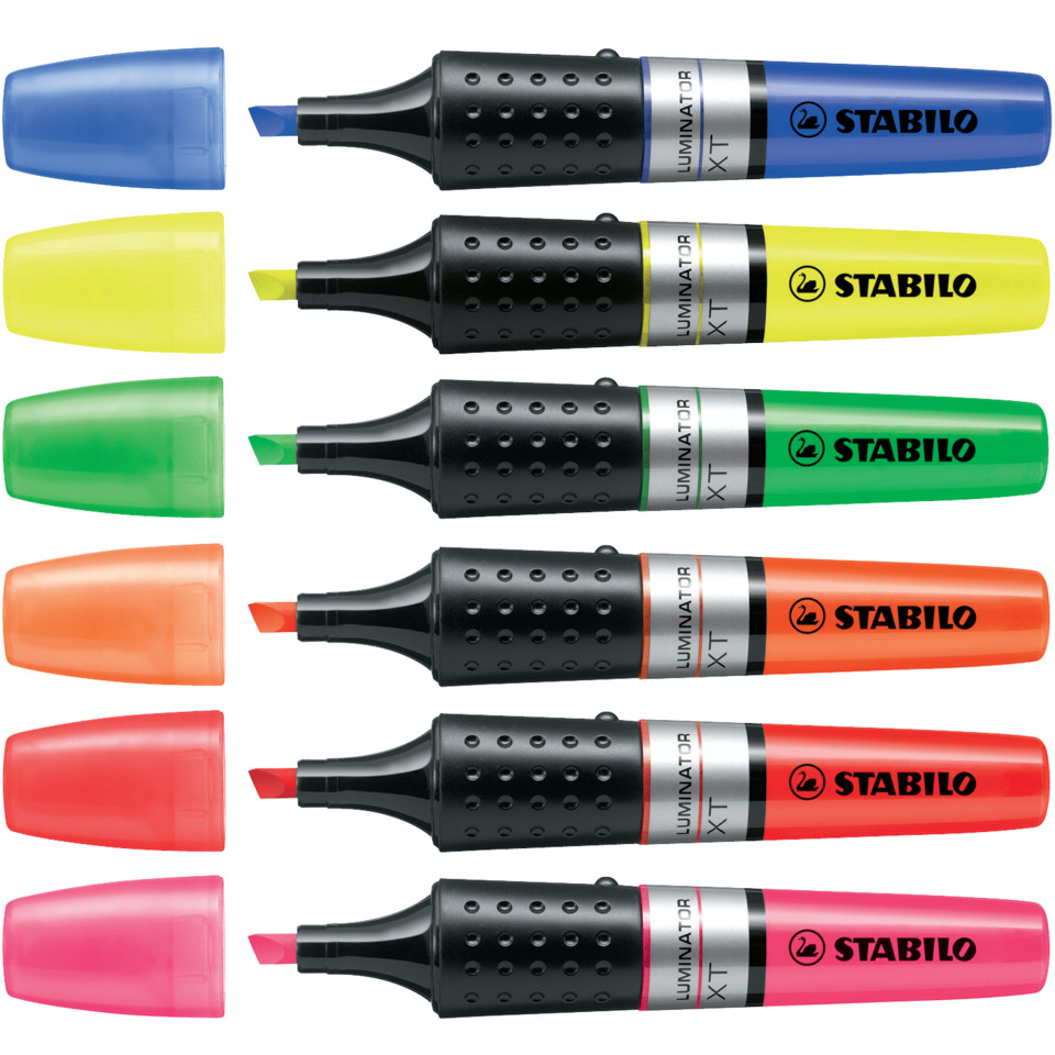 Highlighter, Marker, Fluoreszier, Satz, Doppelseitig