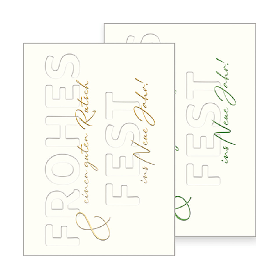 Kartenumschlag, Rote Kartenserie, Weißes Design, Leseband-Text, Kartenmotiv