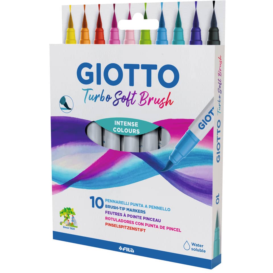Pinselstifte, Aquarellstifte, Turbo Soft Brush, Intense colours, Water soluble