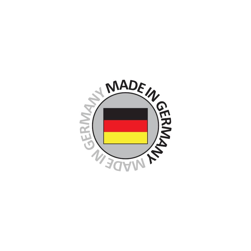 Deutschland, Made in Germany, Flagge, rundes Logo, farbige Streifen
