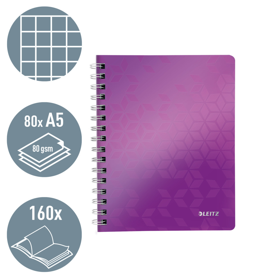Notizbuch, Spiralbindung, A5, 80g/m², Kunststoffumschlag?