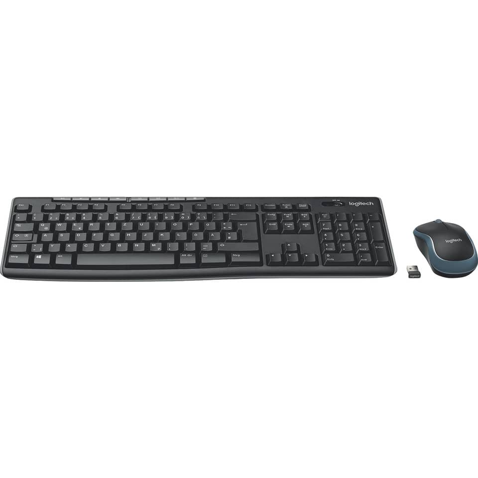 Tastatur, Kabelgebunden, Full-Size, Schwarz, Maus
