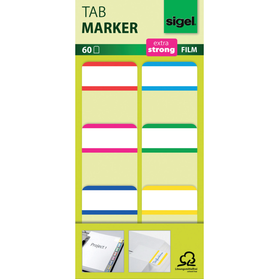 etiketten, tab-marker, klebepunkte, hintergrund grün, linie farbig