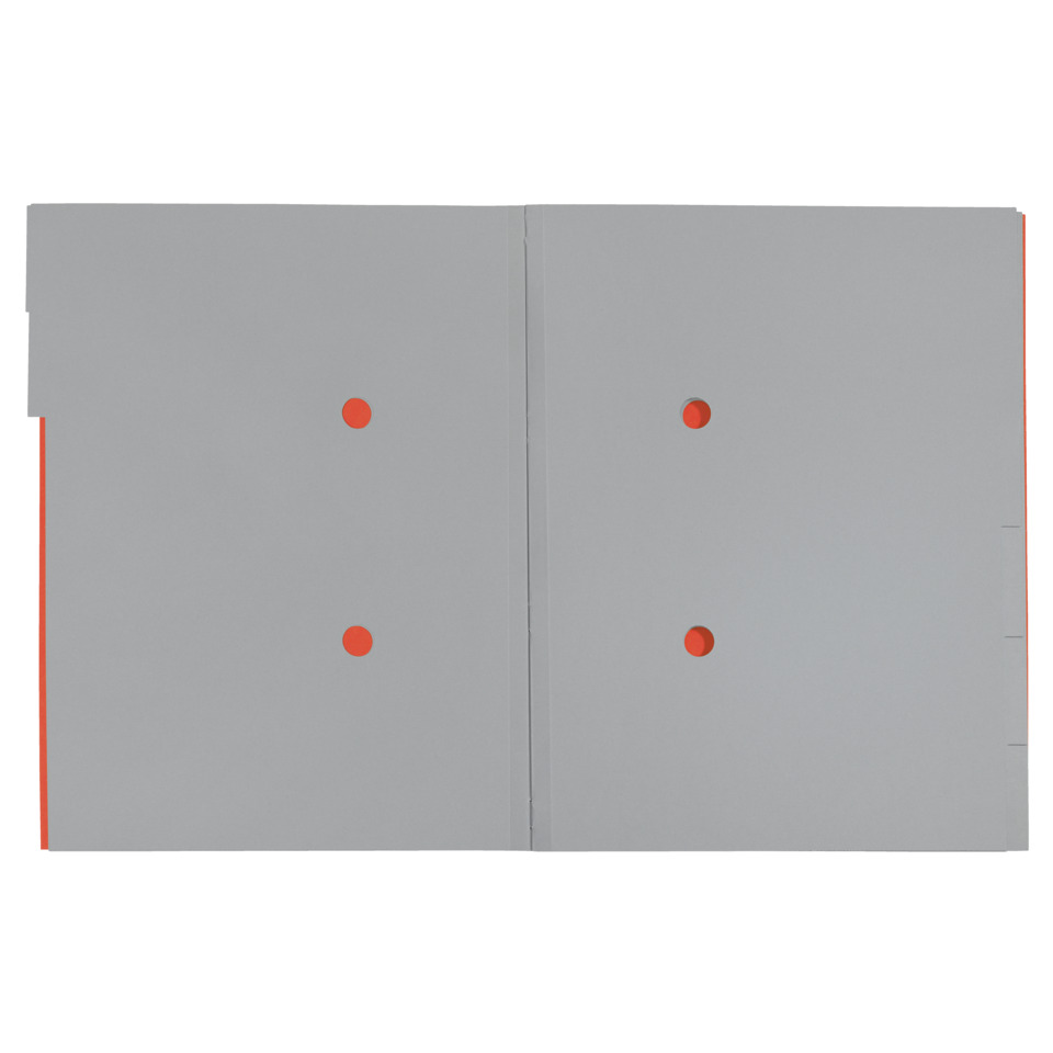  Karton, Broschüre, Ordner, Punkte, Grau, Notizbuch, Gummibindung, Zweiseitig gebundene Mappe, graues Cover, orange Löcher