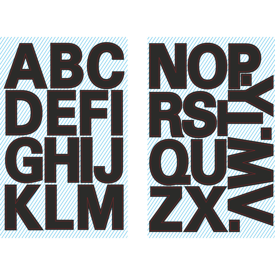 Alphabet, Typografie, Poster, Beschriftung, schwarze Buchstaben