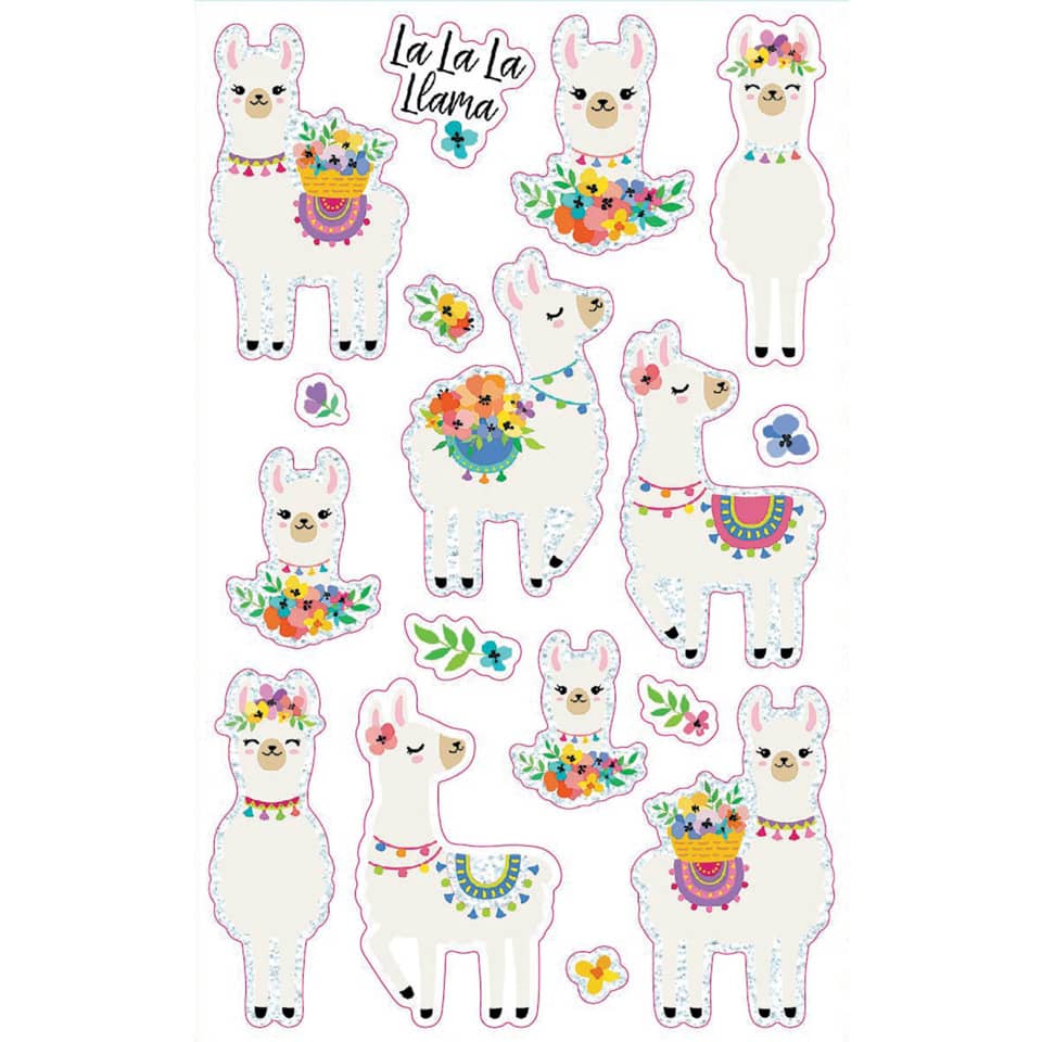 Alpaca Sticker, Llama Sticker, Klebefolie Sticker, Frühlingsdekoration, Blumenkorb