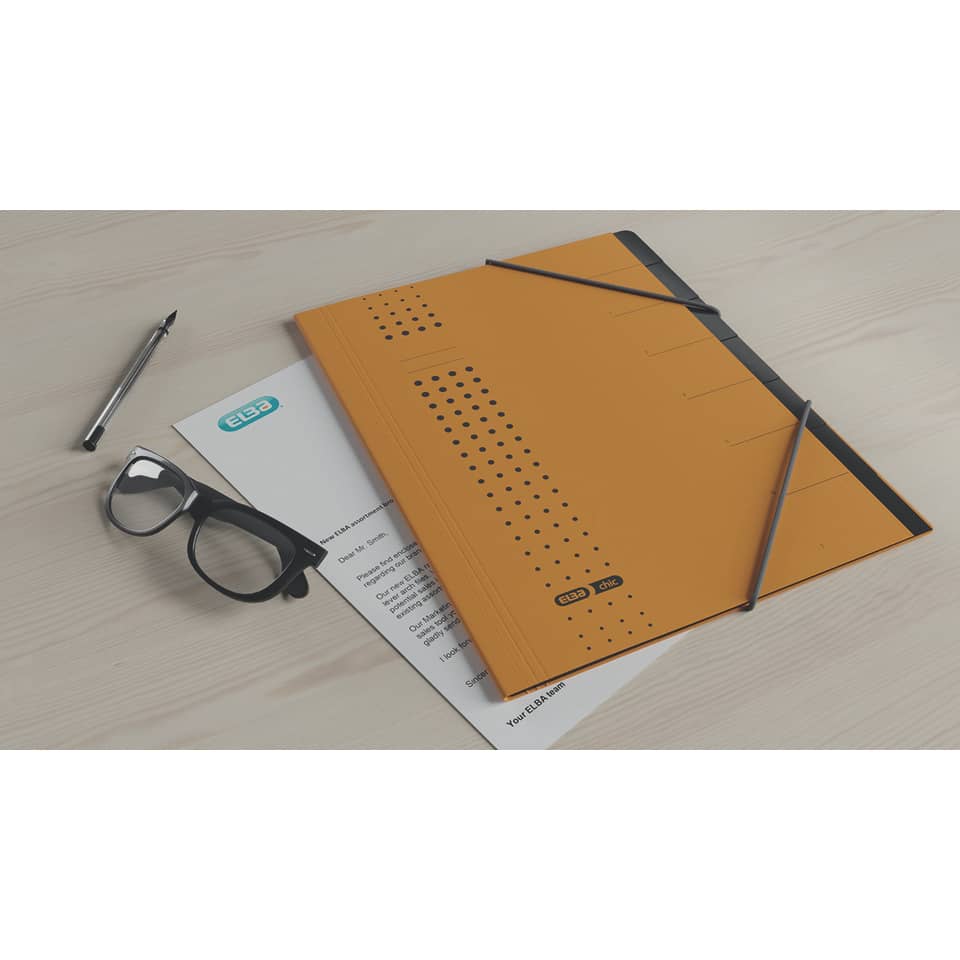 Ordner, Notizmappe, Din A4, orange, Gummiband