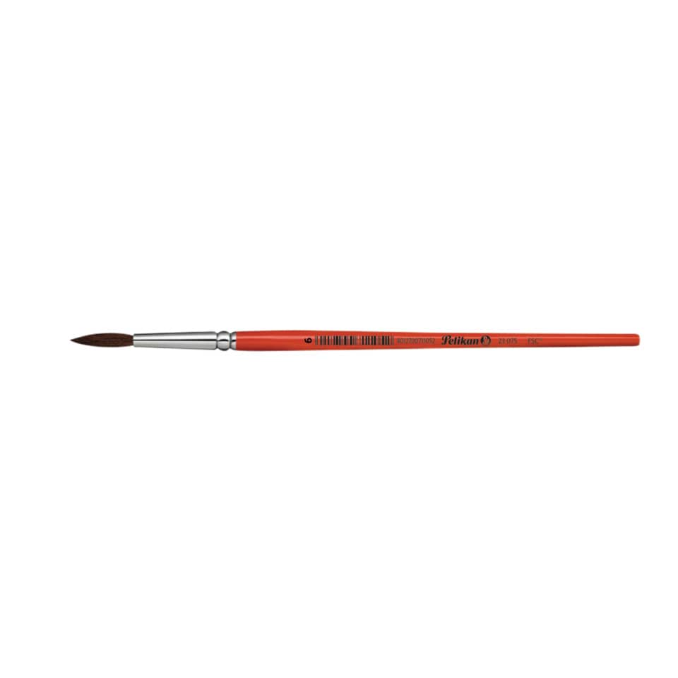 Pinsel, Acrylicpinsel, Künstlerpinsel, Roter Griff, Nasspinsel