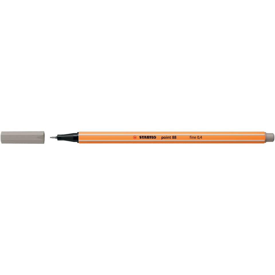 Fineliner point 88®, 0,4 mm, warmgrau STABILO 88/93