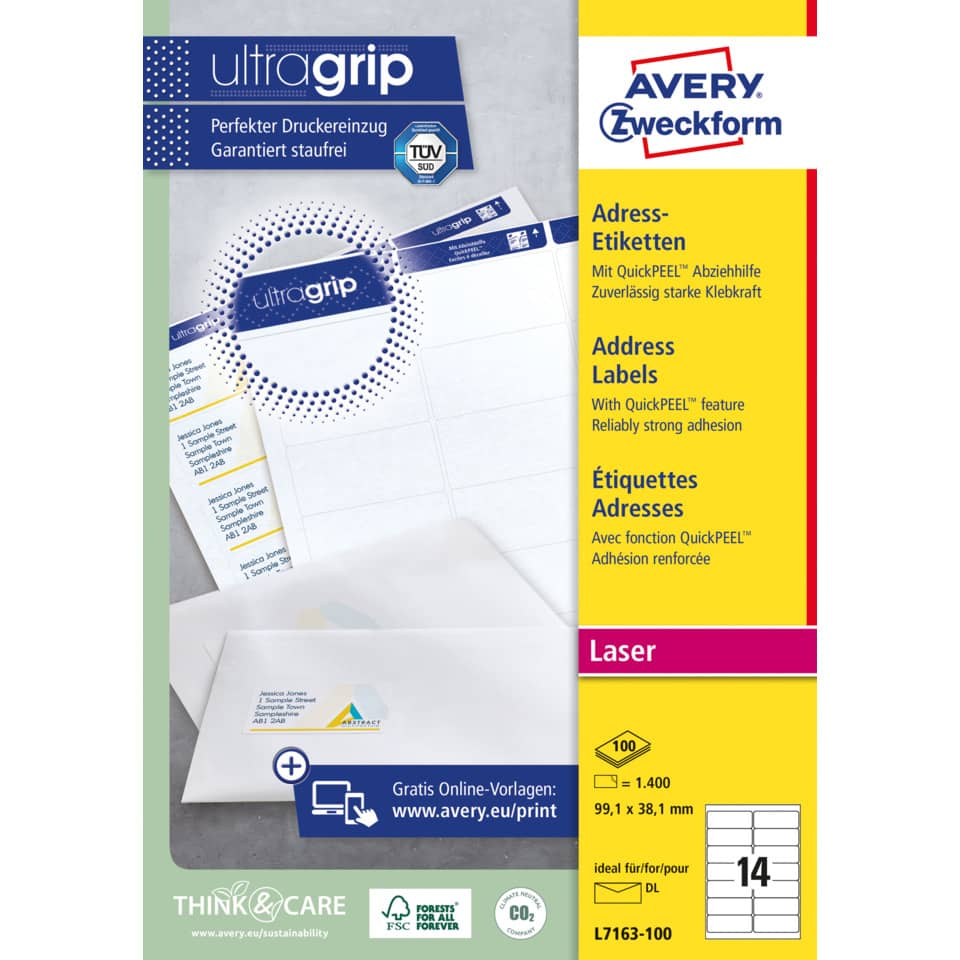 Adresseetiketten, Etiketten, Kartenetiketten, Lasertyp, Druckerzubehör