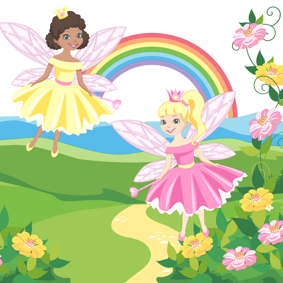 Feen, Prinzessin, Kleid, Flügel, Regenbogen