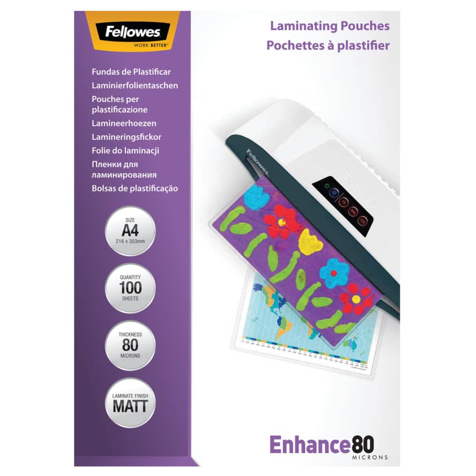 Laminierfolie, Beutel, A4, 80 Mikron, Matt