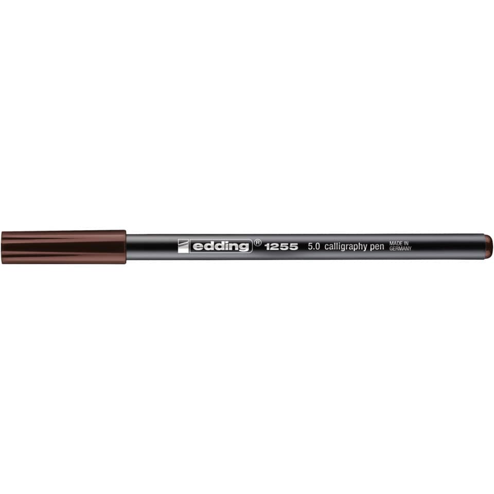 Kalligraphie-Stift, Nachfüllbarer Stift, brauner Deckel, schwarzer Körper, 5.0