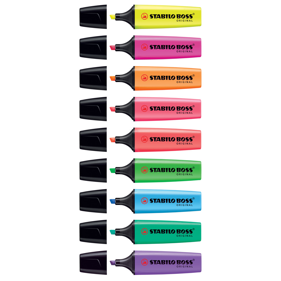Highlighter markers, Gel markers, Color markers, Stabilo Boss, Bright colors