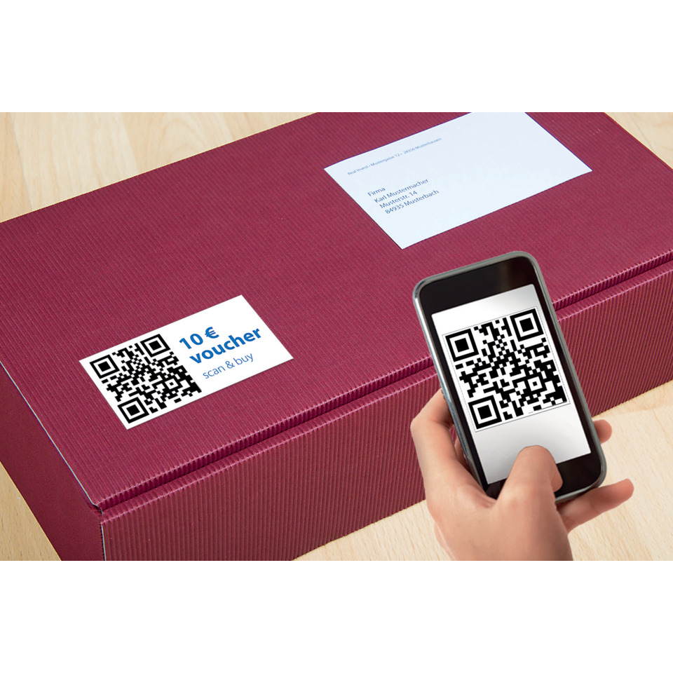 Paket, Geschenkbox, QR-Code, Gutschein, QR-Code