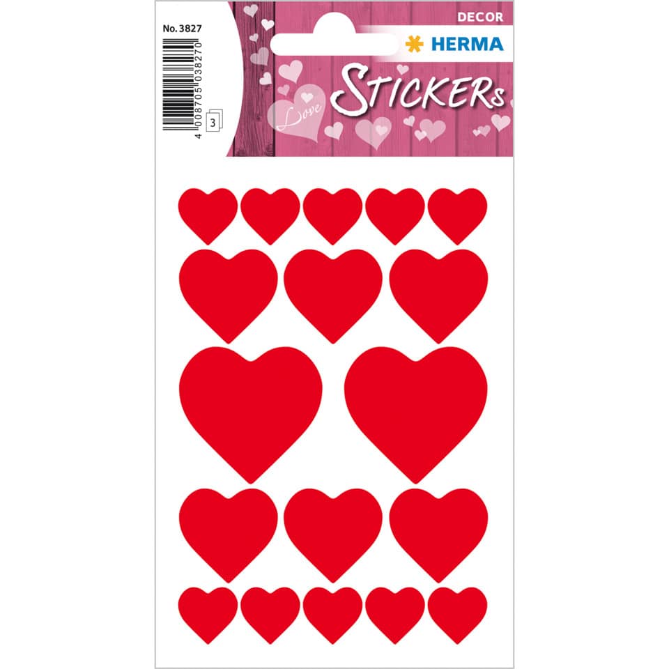 Herzen, Aufkleber, Rot, Herzform, Stickerbogen
