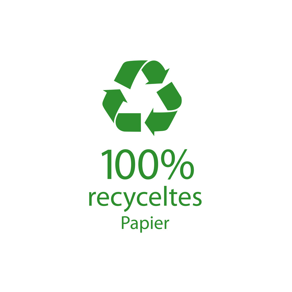 recycling, logo, papier, 100%, ökologisch