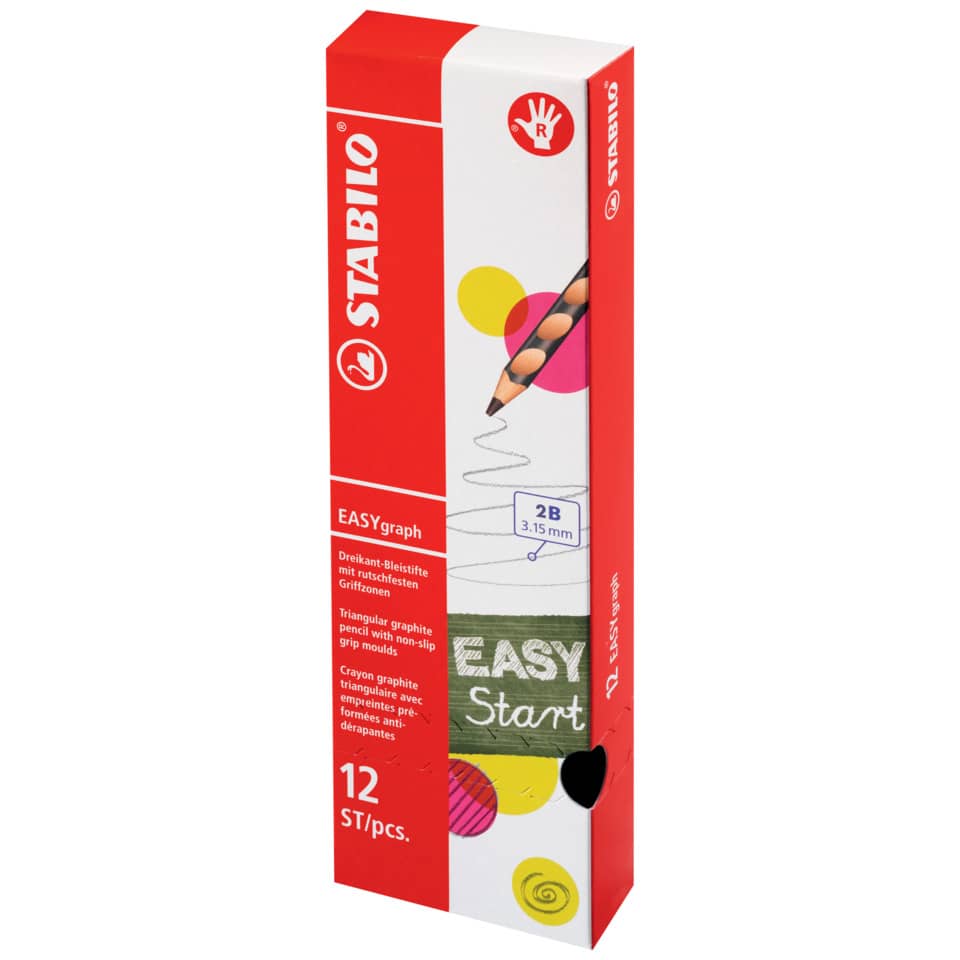 Graphitstift, Dreieckformstift, HB-Bleistift, Holzbleistift, Buntes Design
