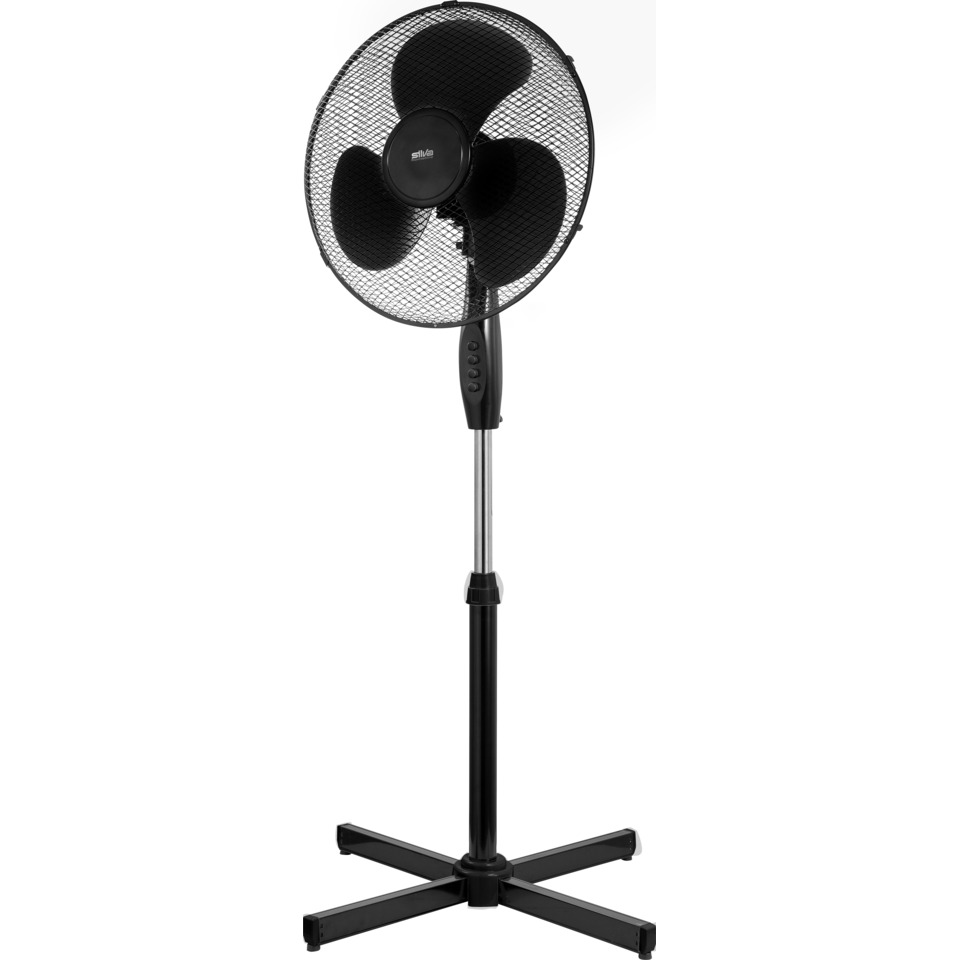 ventilator, standing fan, metal pole, adjustable stand, black color
