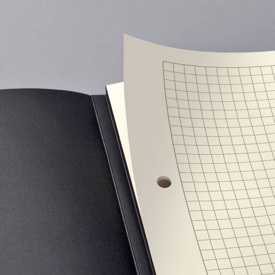 Notizblock, Klippenordner, Papier, geometrisches Muster, Lochrand