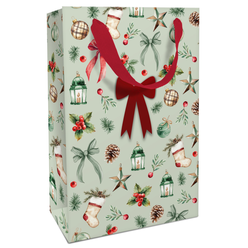 Weihnachtsgeschenk, Geschenktüte, Weihnachtsdeko, Rotes Band, Paketverpackung