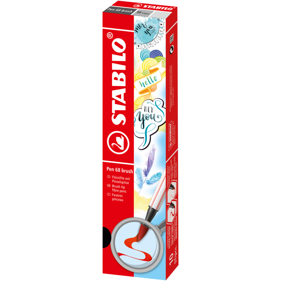 Kunststoffpinsel, Pinselset, Filzpinsel, Pinselspitze, 68er Pinsel, Stabilo, Stabilo Pen 68 Brush, Farbpen, Filzstift, Kunstbedarf