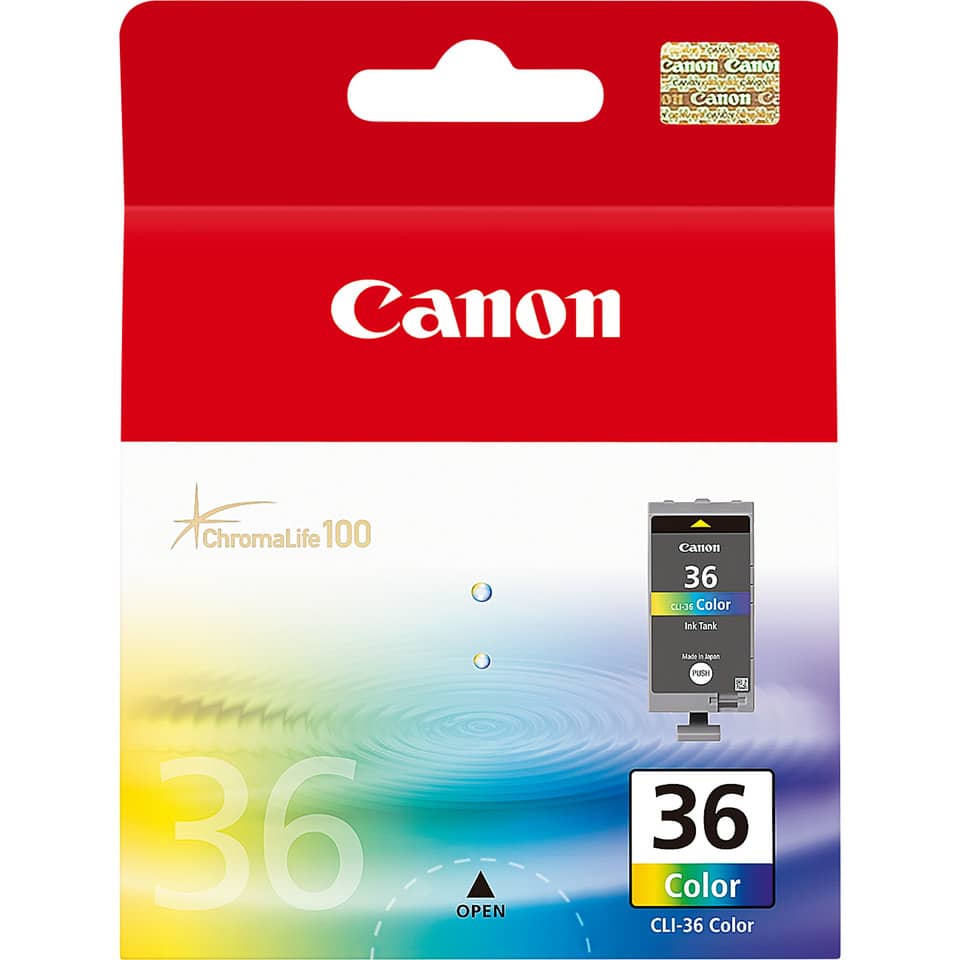Canon tinta, CLI-36 color, Cartucho de tinta, Cartucho color, Chromalife100+