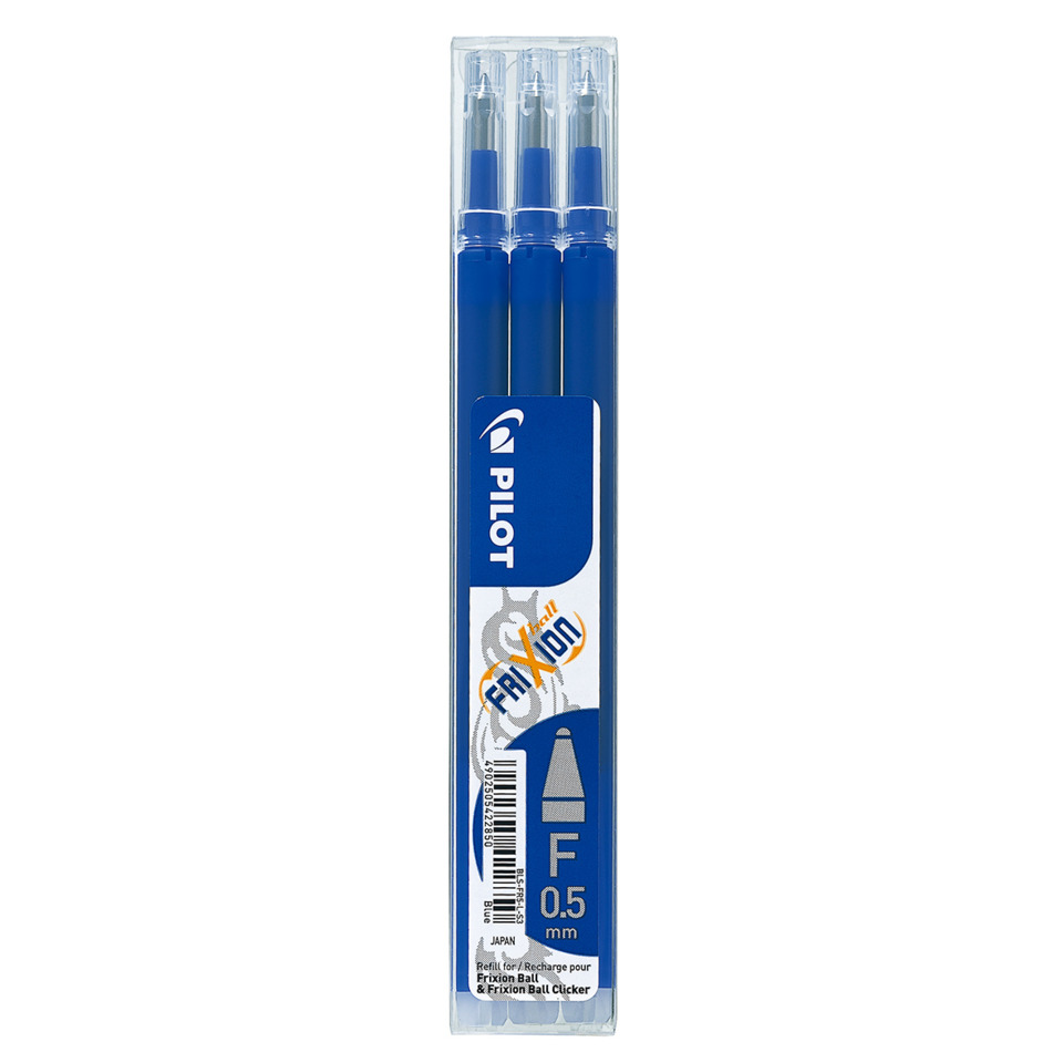 blue ink refill, refill pen, Pilot FriXion, 0.5 mm, ballpoint tip