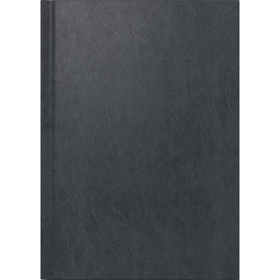 Notizbuch, Lederoptik, Schwarz, A4, Kunstleder-Textur