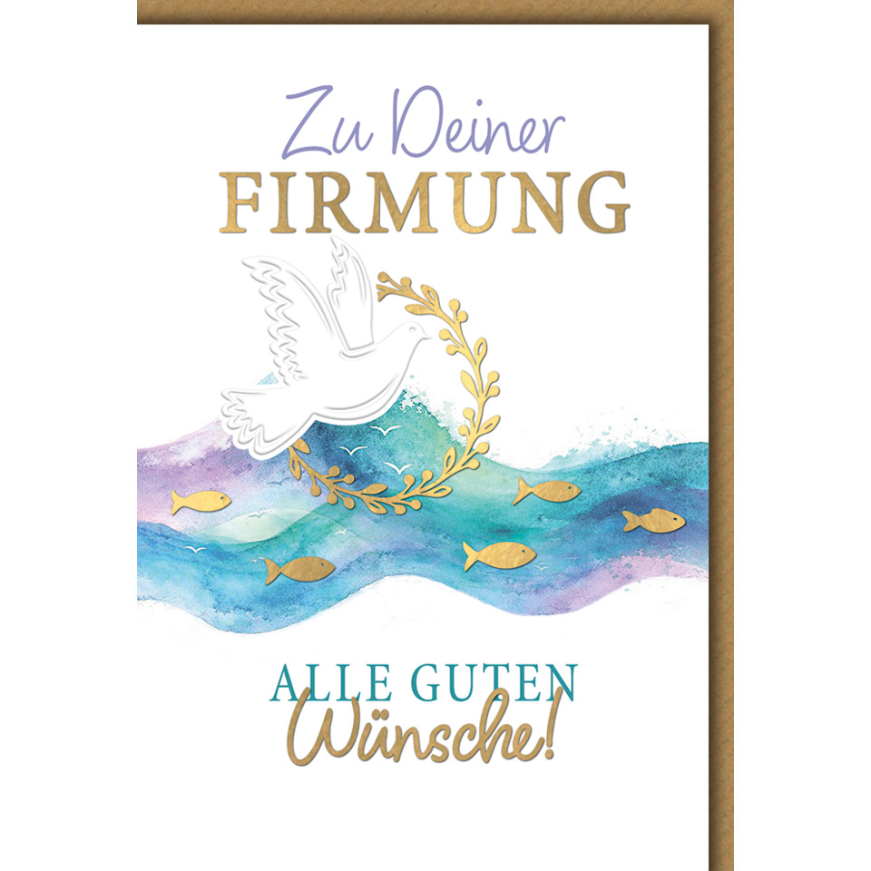 karte, Grußkarte, Taube, Wellen, Goldakzente