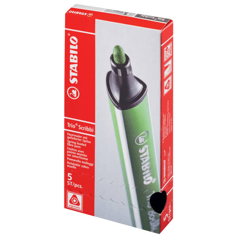 Stabilo, Schreiber, Faserminen, Grün, 5er-Pack