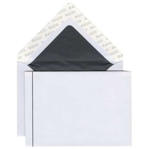 Briefumschlag Trauer ohne Fenster, C6, 100g/m², haftklebend, 25 Stück, hochweiss ELCO 7981812