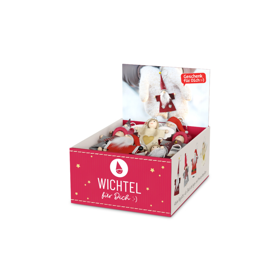 Wichtel, Weihnachtsdeko, Kugelwichtel, Skandinavisch, Geschenkbox