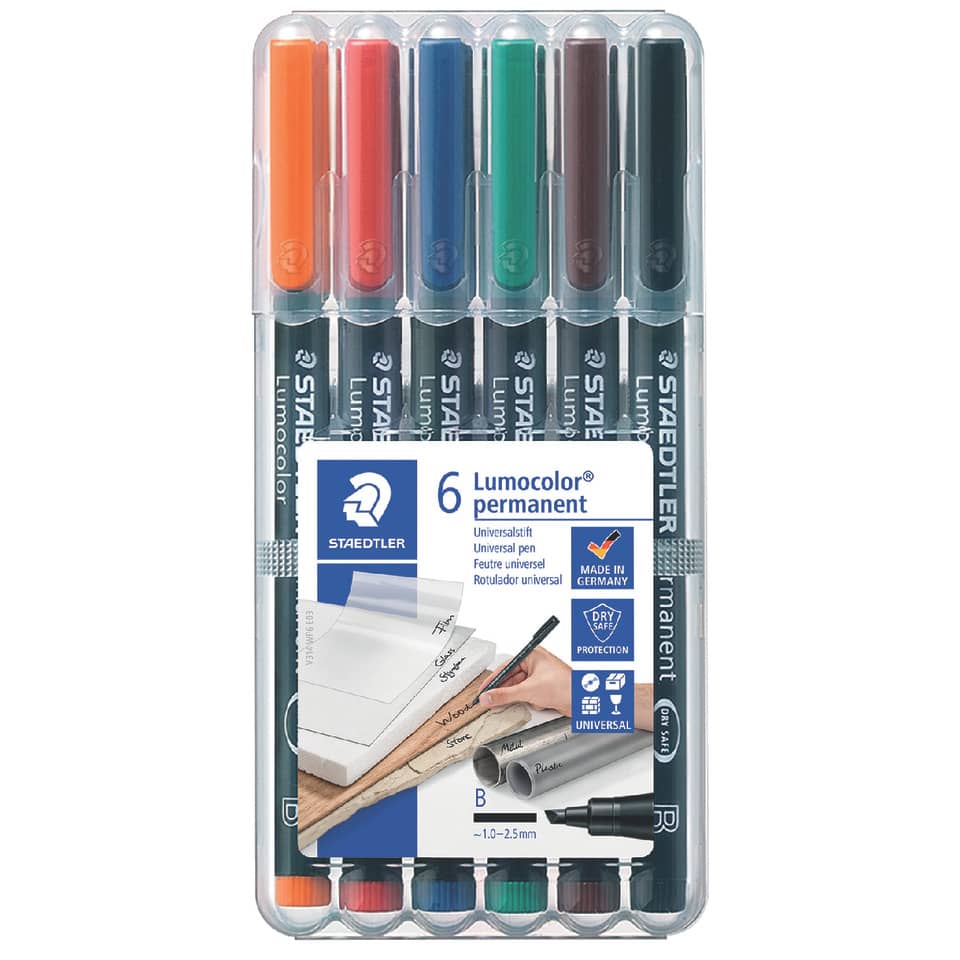 Marker Set, Permanent Markers, Multicolor, Fine Tip, Kunststoffetui