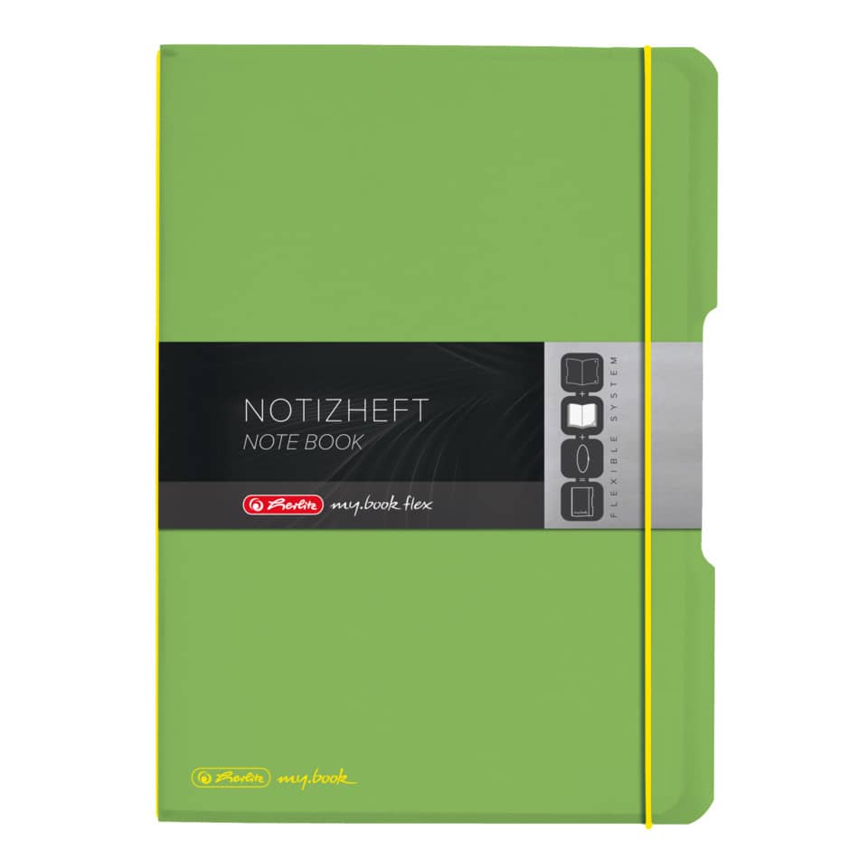 Notizbuch, Notizheft, Notebook, Grün, Klemmverschluss