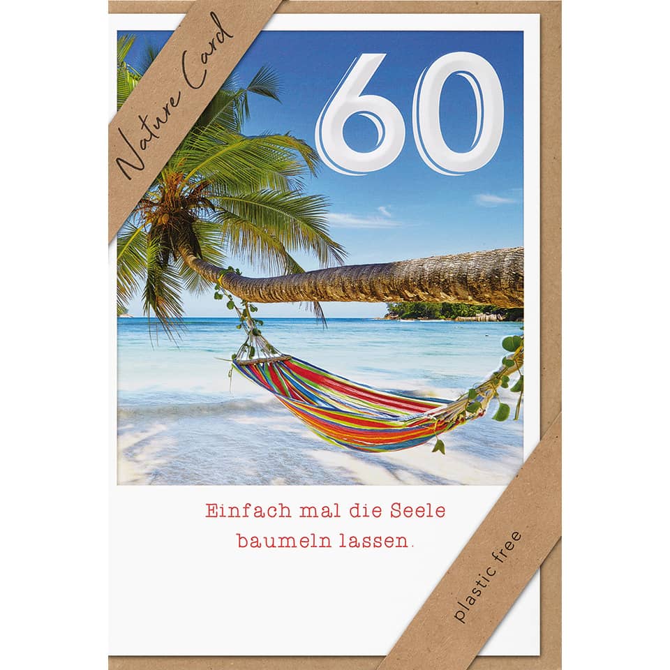 Hängematte, Strand, Palme, Kette, Naturkarton
