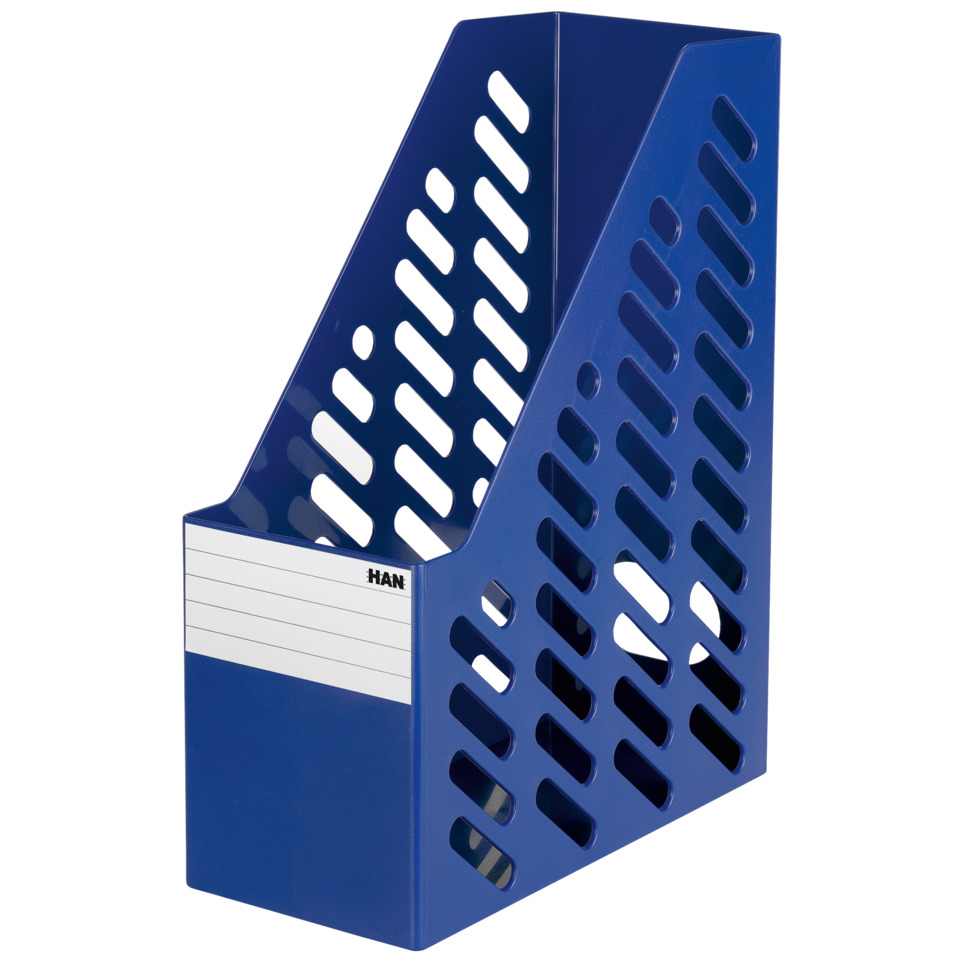 Ablagespender, Ordnerhalter, Schreibtischorganizer, Kunststoff, blau
