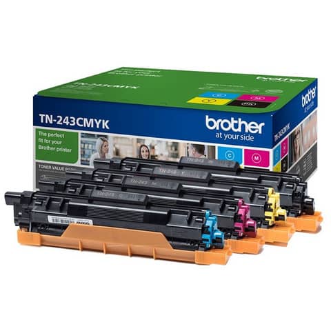 Lasertoner Rainbow-Kit schwarz, cyan, magenta, yellow BROTHER TN243CMYK