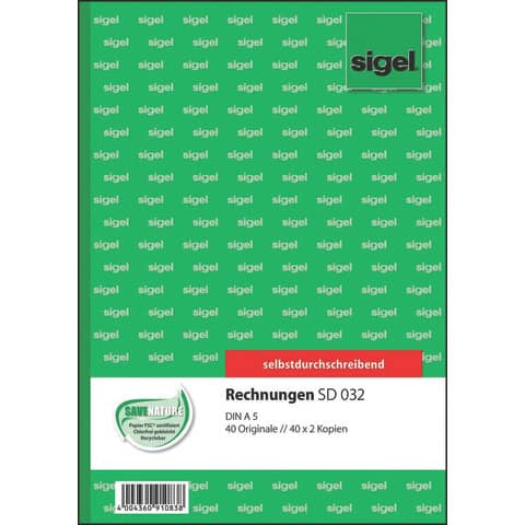 Rechnung, A5, 3x40 Blatt SIGEL SD032