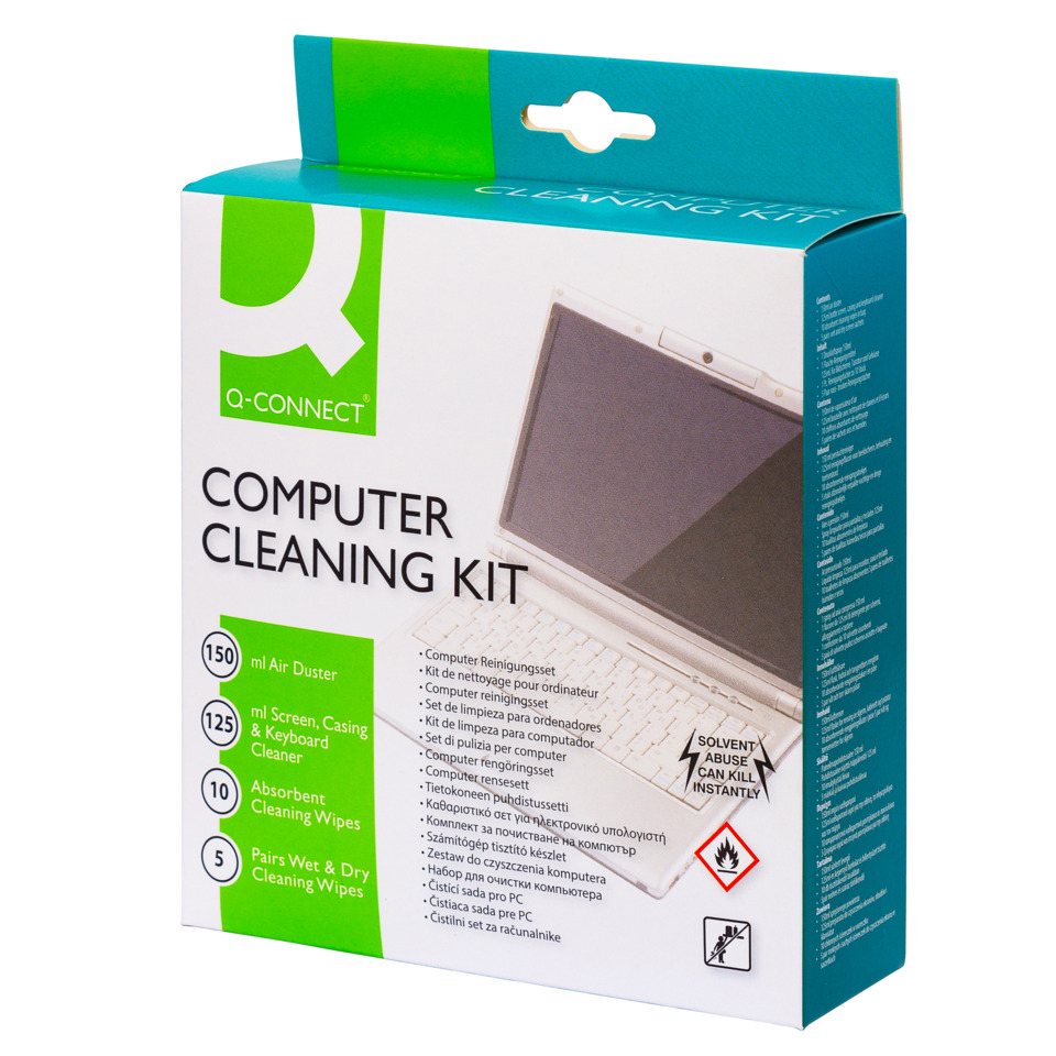 computer cleaning kit, bildschirmreiniger, tastaturreiniger, tücher, luftstoss