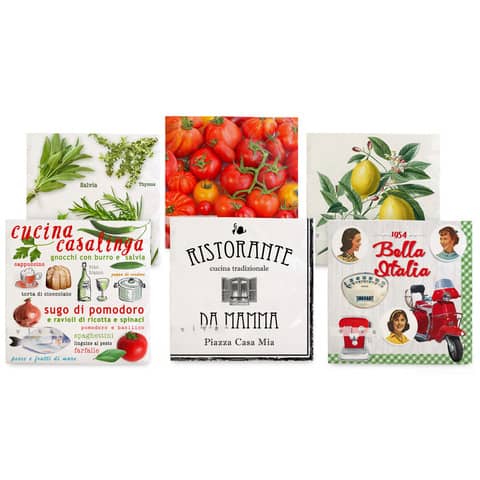Motivserviette Italia, 3-lagig, 33 x 33 cm, 20 Stück, sortiert  1200-23003