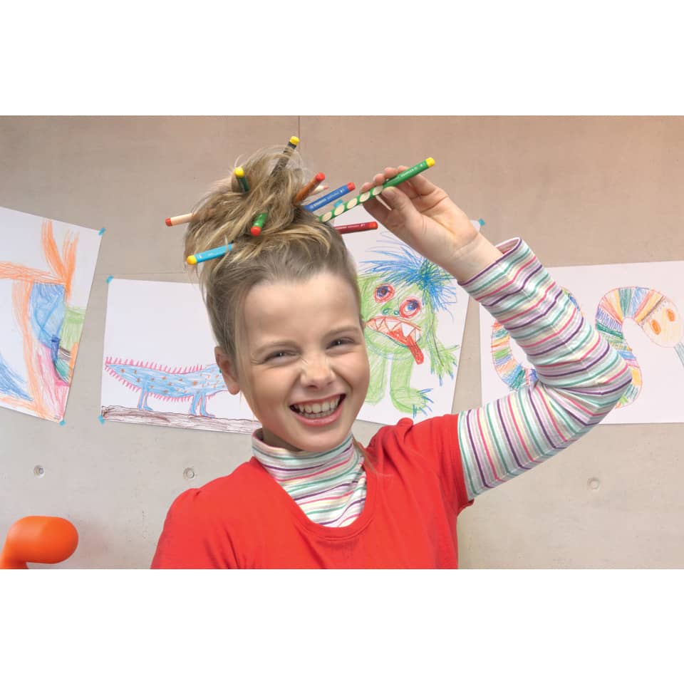 Kind, Buntstifte, Haarschmuck, Kleidung, Kinder